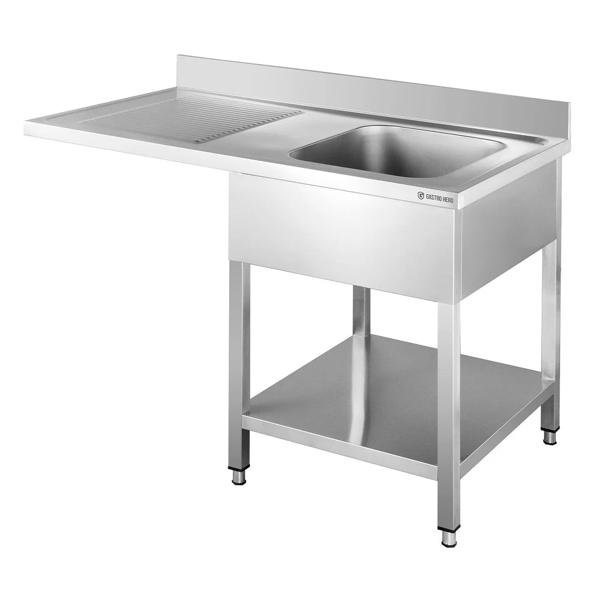 Spülzentrum Basic 12x7 mit 1 Becken rechts, Aufkantung und Grundboden