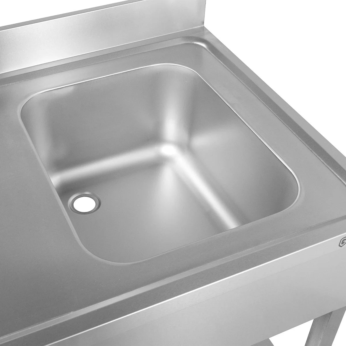 Spülzentrum Basic 12x7 mit 1 Becken rechts, Aufkantung und Grundboden