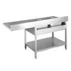 Spülzentrum Basic 16x6 mit 2 Becken links, Aufkantung und Grundboden