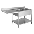 Spülzentrum Basic 16x6 mit 2 Becken rechts, Aufkantung und Grundboden