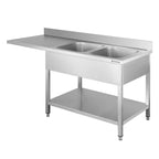 Spülzentrum Basic 16x7 mit 2 Becken rechts, Aufkantung und Grundboden