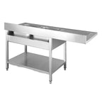 Spülzentrum Basic 16x7 mit 2 Becken rechts, Aufkantung und Grundboden