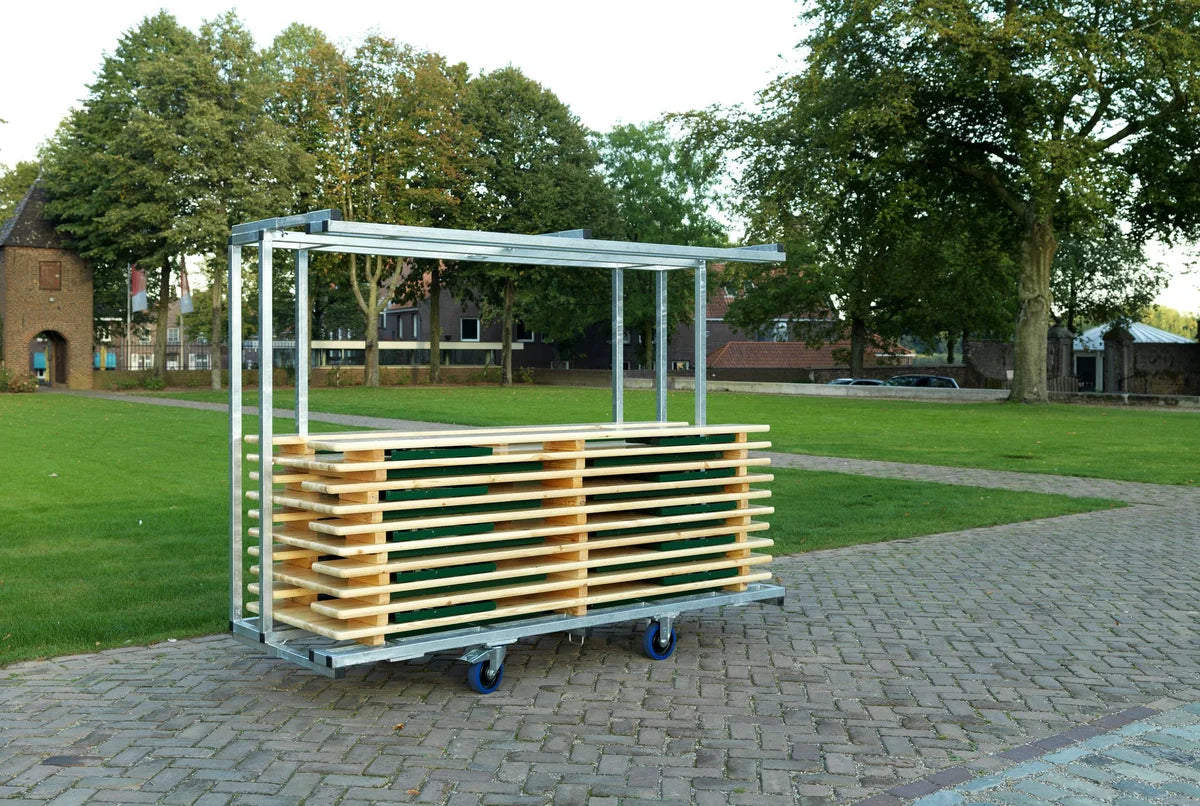 Feros Transportwagen für bis zu 10 Festzelgarnituren,(BxTxH) 2315x590/890x1805 mm