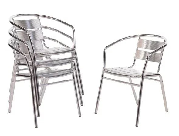 Bistrostühle Bolero aus Aluminium mit gerundeter Armlehne - 4 Stück