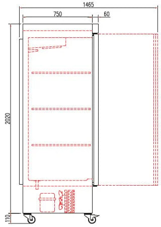 Coreco Edelstahltiefkühlschrank US Range 1400