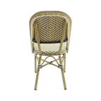 Feros Paris Bistrostuhl Rattan – Bambus-Weiß/Schwarz