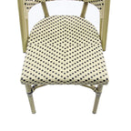 Feros Paris Bistrostuhl Rattan – Bambus-Weiß/Schwarz