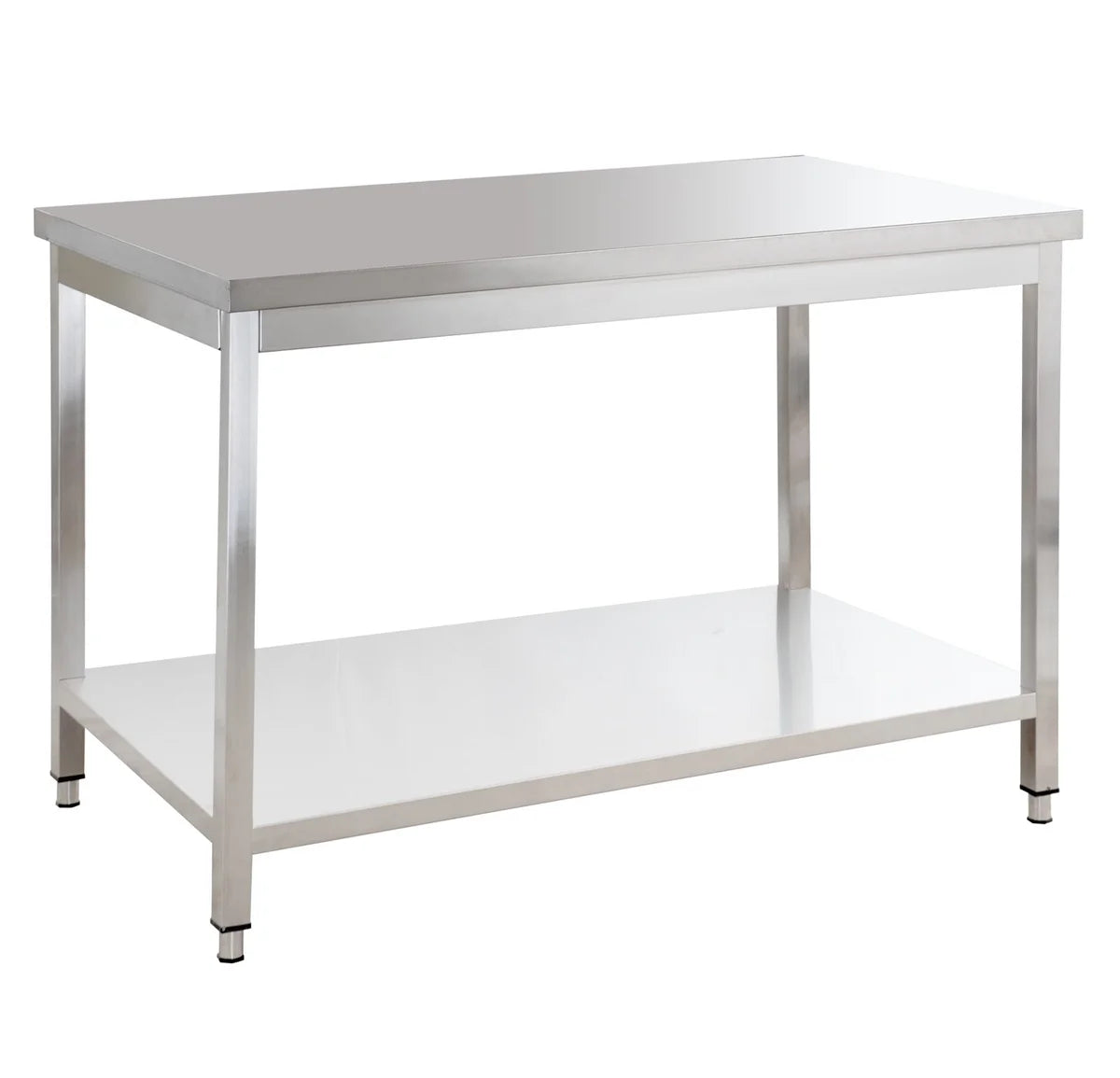 Edelstahl Arbeitstisch Basic 10x7 mit Grundboden, zur Selbstmontage