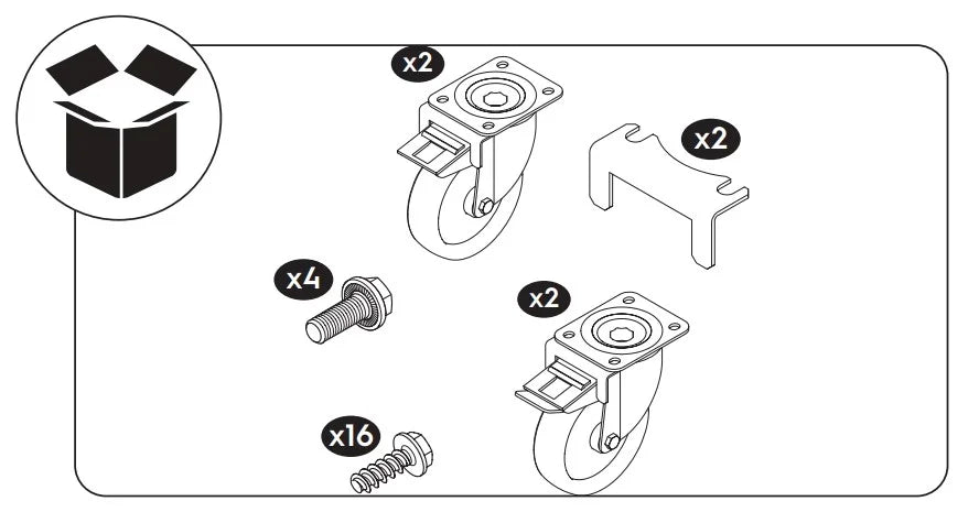 Nordcap Rollensatz (4 Stk., davon 2 feststellbar), Ø in mm: 180