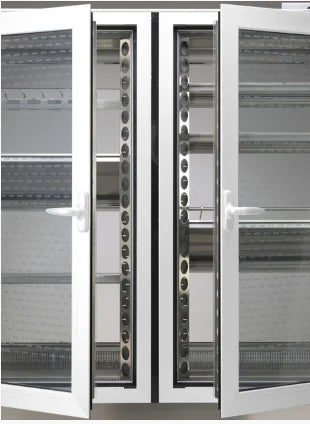 Nordcap Glastür für ALASKA 150 / SLIM 150 (1x) und 300 / SLIM 300 (2x), rückseitig, Aluminium-Rahmen