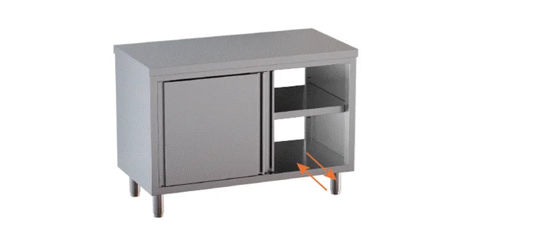 Edelstahl Durchreicheschrank ECO 18x7 mit Schiebetüren