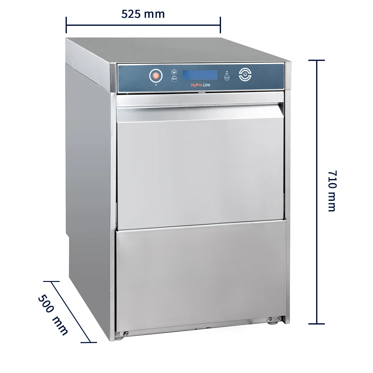 Gläserspülmaschine HYPRO Digital 40 SL 40x40 cm Korbmaß, mit Reiniger- & Klarspüldosierer, mit Ablaufpumpe & Drucksteigerungspumpe Made in Europe, 230 Volt