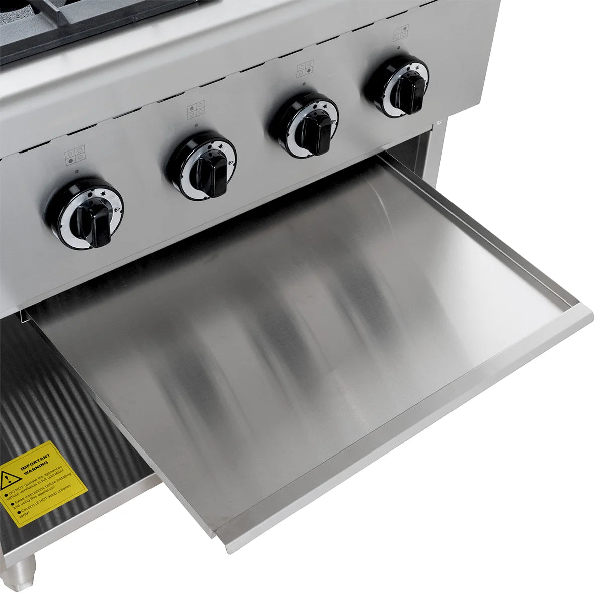 Gasherd ECO mit offenem Unterbau - 28,8 kW - 4 Brenner