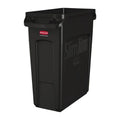 Rubbermaid Slim Jim Abfalleimer mit Entlüftungsschlitzen schwarz 60L