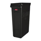 Rubbermaid Slim Jim Abfalleimer mit Entlüftungsschlitzen schwarz 87L