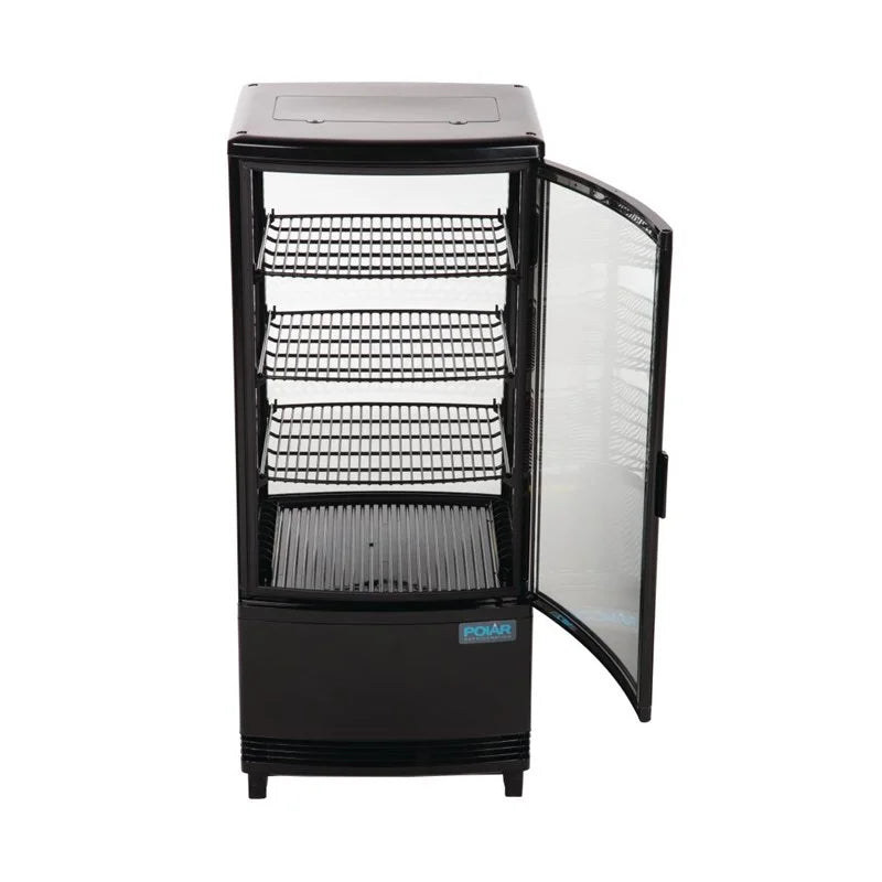 Polar C-Serie Tischkühlvitrine 86 Liter mit gebogener Tür, schwarz