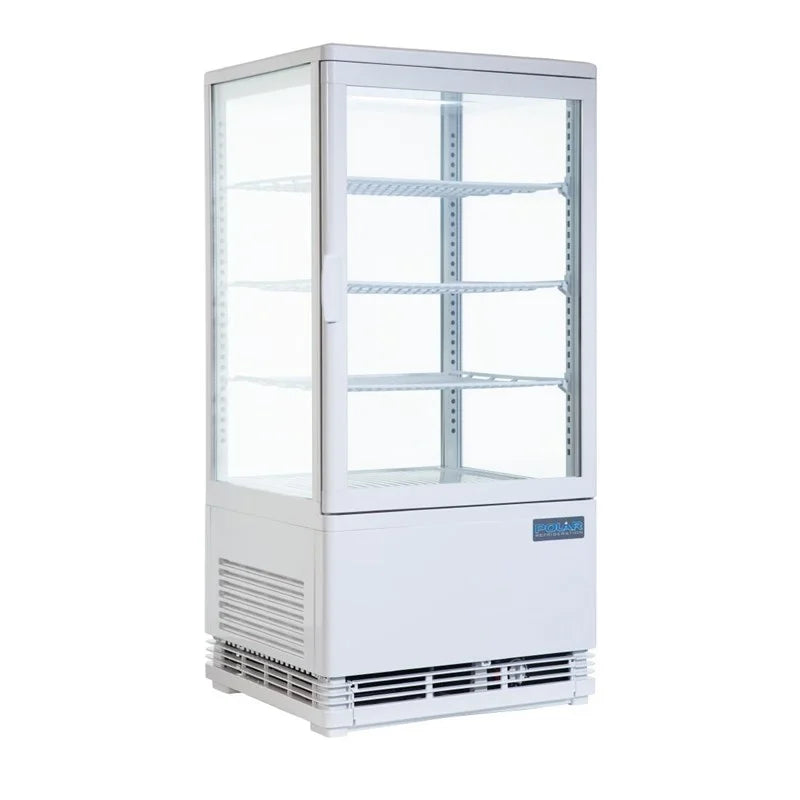 Polar C-Serie Tischkühlvitrine 68 Liter mit gebogener Tür, weiß