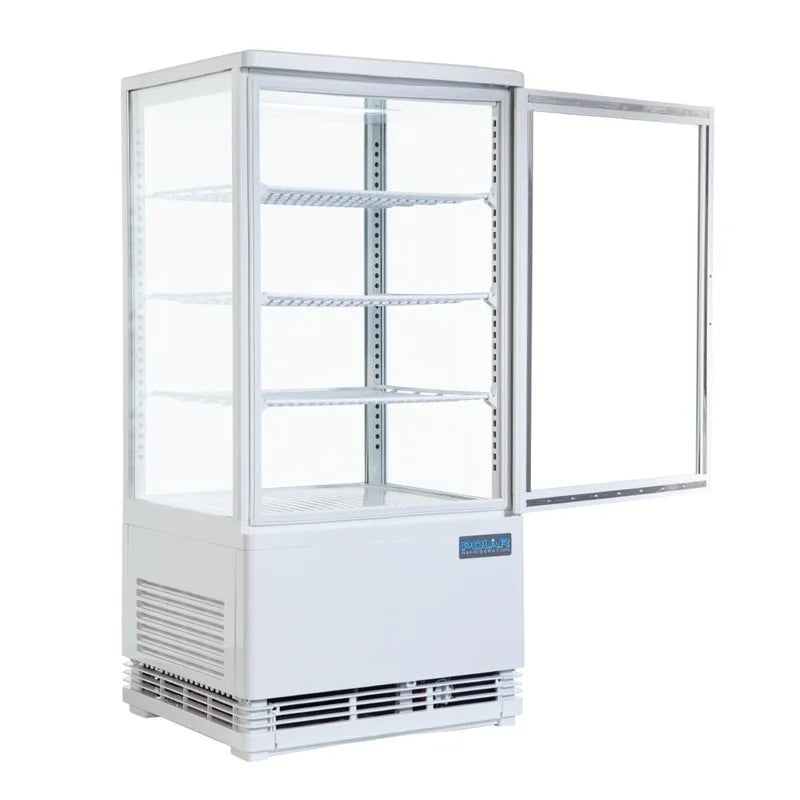 Polar C-Serie Tischkühlvitrine 68 Liter mit gebogener Tür, weiß
