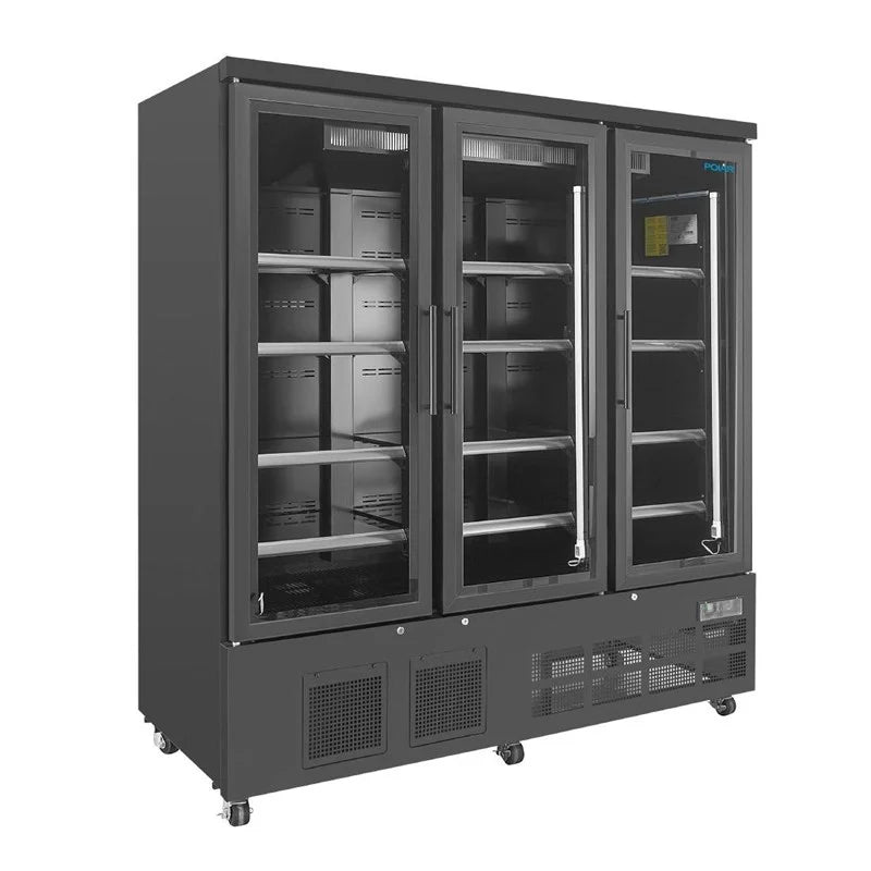 Polar G-Serie Gefrierschrank 1156 Liter mit Glastür, 3-türig, schwarz