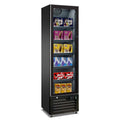 A&S Tiefkühlschrank Slim mit Glastür 220 Liter, schwarz, 420 x 485 x 1890 mm