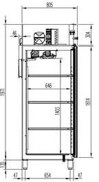 Gastro Kühlschrank PROFI 1400 GN 2/1 Superior mit 2 Glastüren, 1168 Liter Kühlraumvolumen, Made in Europe