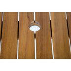 Bolero quadratischer Stahl- und Akazienholztisch 80cm