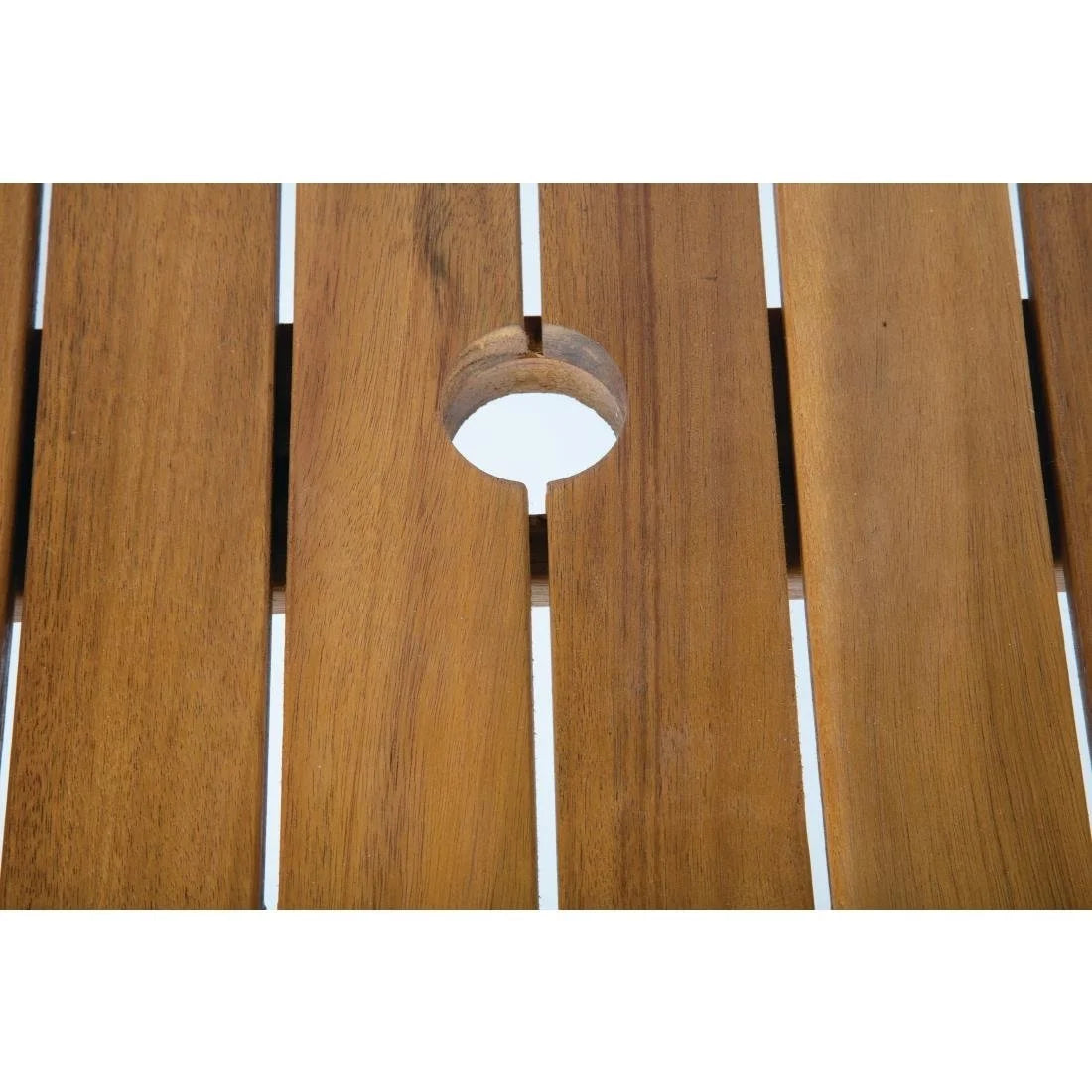 Bolero quadratischer Stahl- und Akazienholztisch 80cm