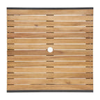 Bolero quadratischer Stahl- und Akazienholztisch 80cm