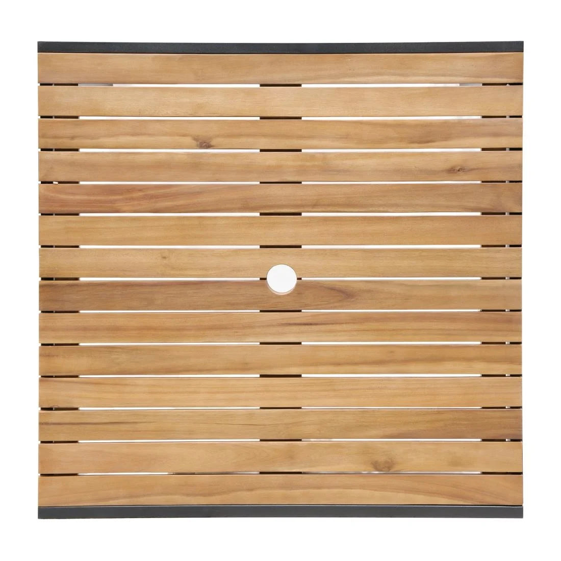 Bolero quadratischer Stahl- und Akazienholztisch 80cm