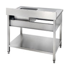 Spültisch Basic 10x6 mit 1 Becken rechts, Aufkantung und Grundboden