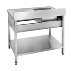 Spültisch Basic 12x7 mit 1 Becken links, Aufkantung und Grundboden