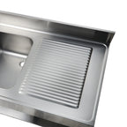 Spültisch Basic 12x7 mit 1 Becken links, Aufkantung und Grundboden