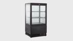 Kühlvitrine ECO 58 Liter, LED-Beleuchtung, 2 Roste, schwarz