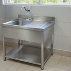 Spültisch Basic 12x7 mit 1 Becken links, Aufkantung und Grundboden