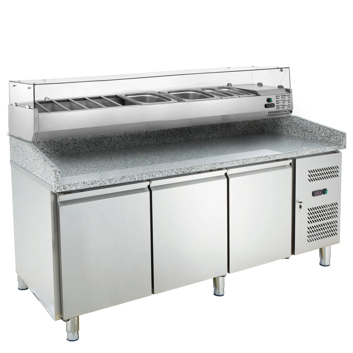 Pizzakühltisch ECO 3/0 mit Kühlaufsatz ECO 10x GN 1/4