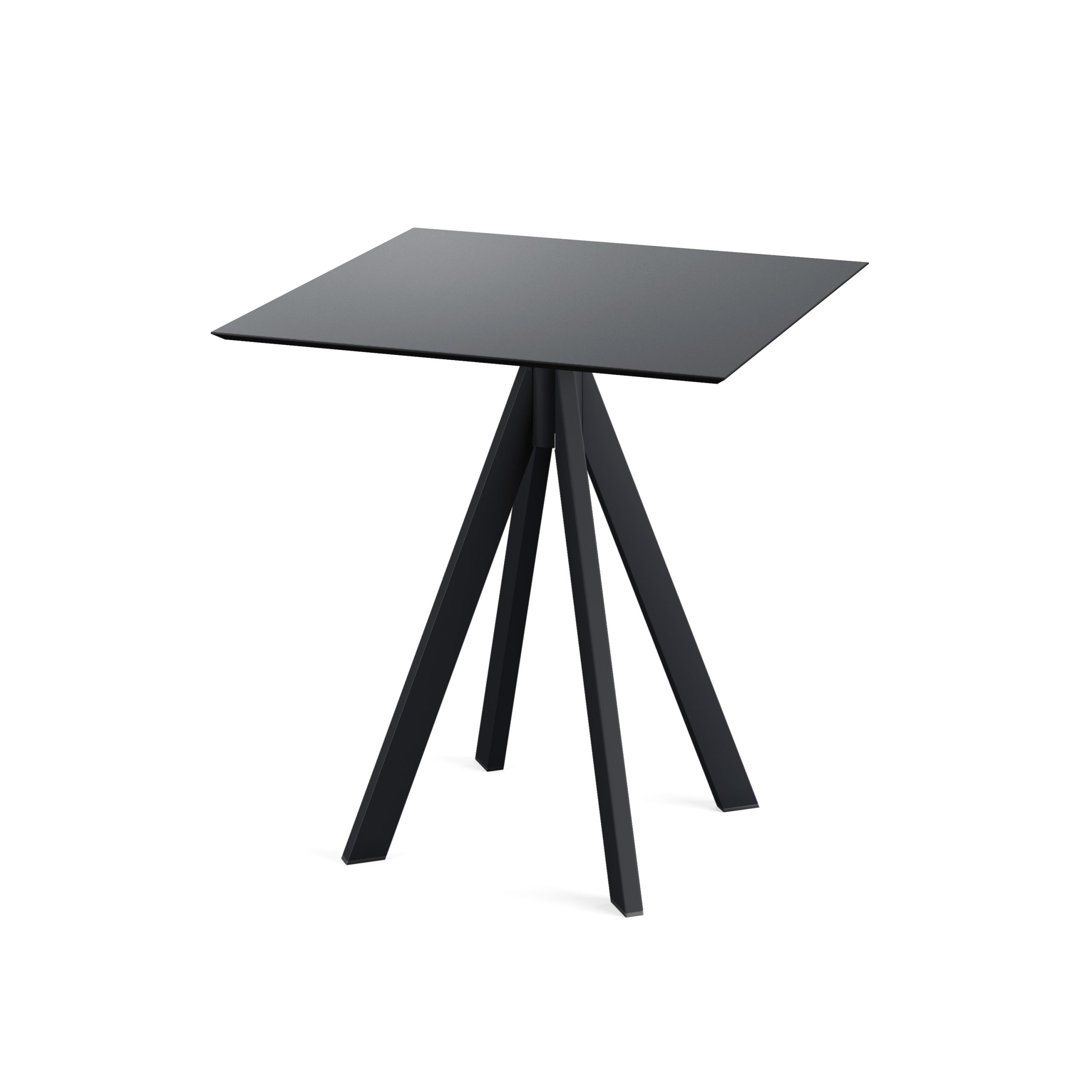 Feros Infinity Terrassentisch Schwarz gestell + Schwarz HPL 70 x 70 cm für Gastro & Gewerbe