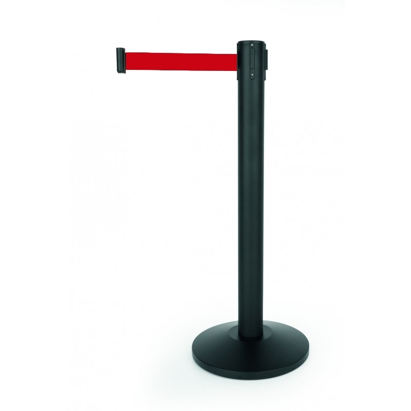 WAS Germany Personenleitsystem EXTRA LARGE pulverbeschichtet schwarz, Gurt rot für Gastro & Gewerbe