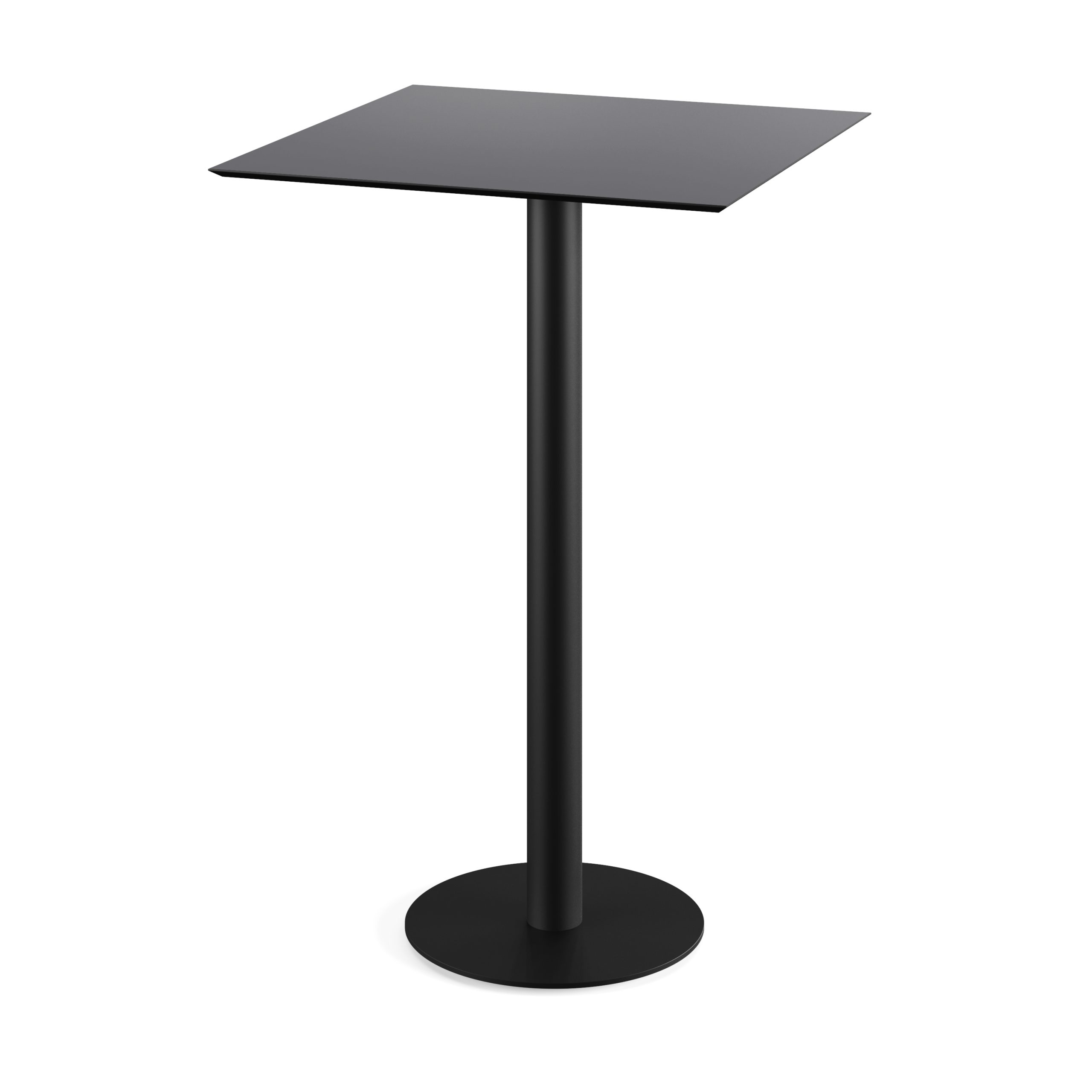 Feros Urban Stehtisch Schwarz gestell + Schwarz HPL 70 x 70 cm für Gastro & Gewerbe