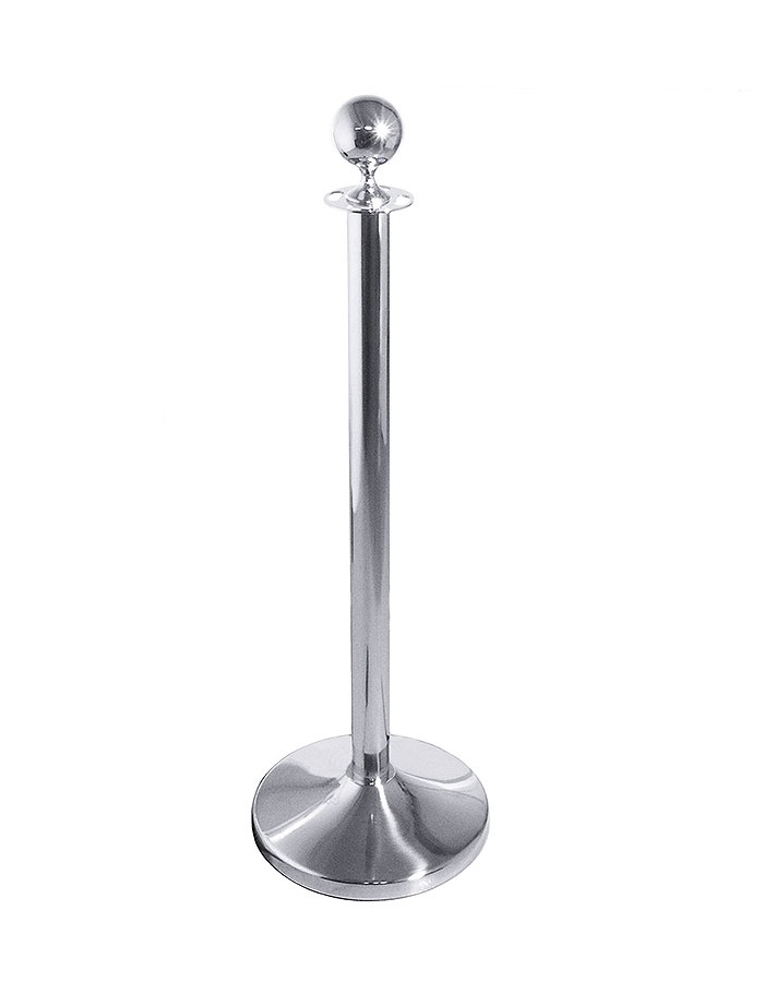 Absperrpfosten ohne Seil 100cm Edelstahl für Gastro & Gewerbe