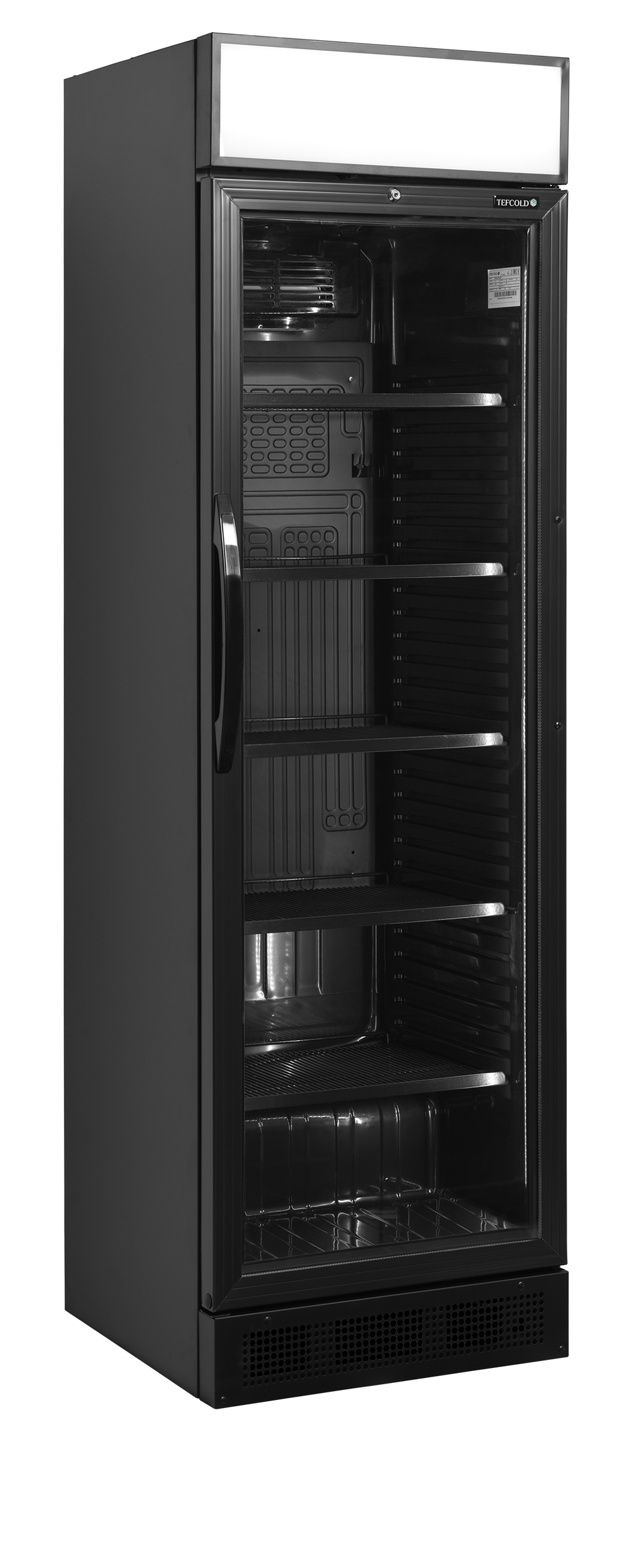 Tefcold Flaschenkühlschrank CEV425CP BLACK | Gastro Kühlschrank | Flaschenkühlschrank | Kühlschrank Flaschen | Flaschenkühlschrank Glastür