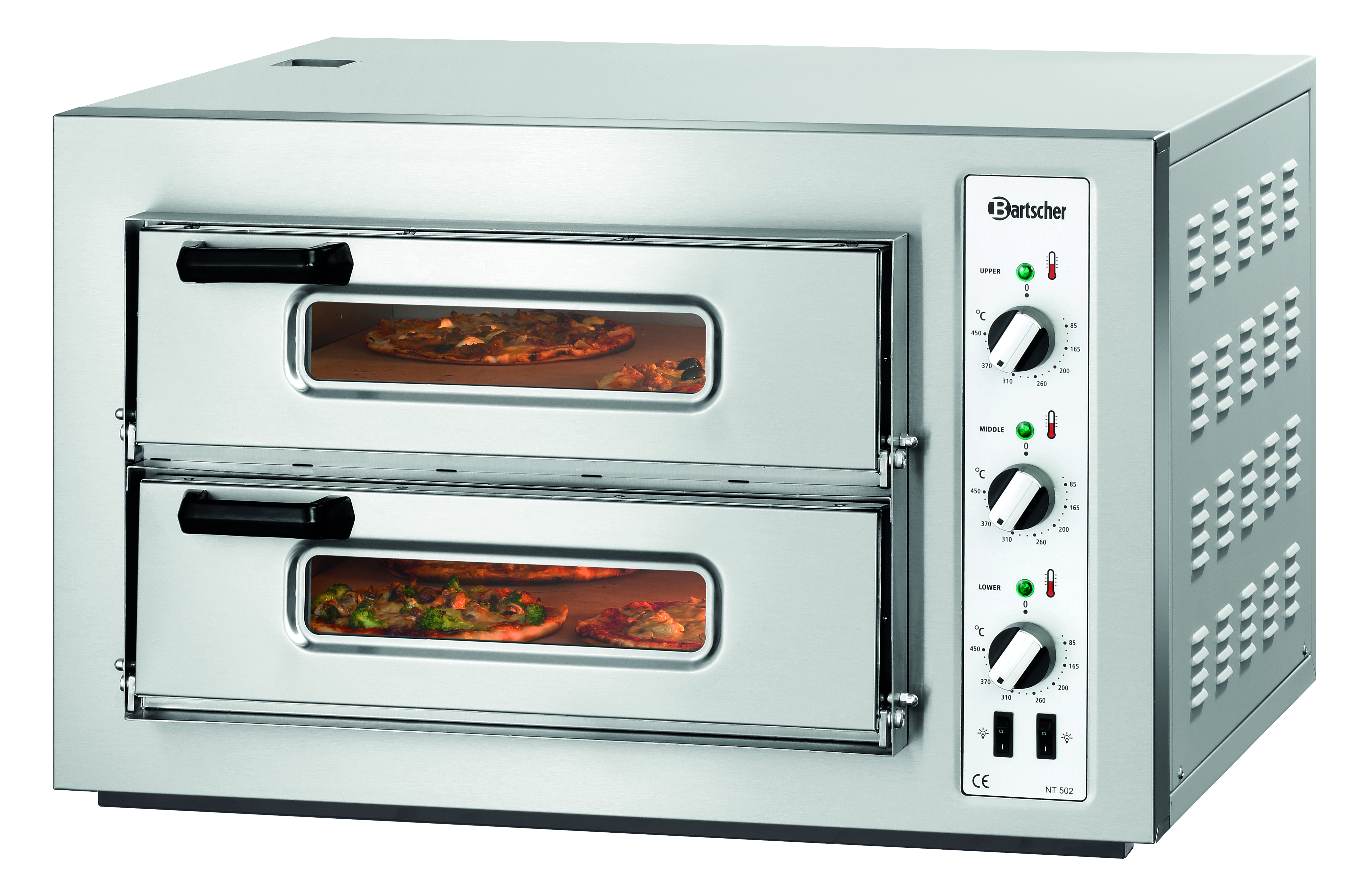 Bartscher Pizzaofen NT 502 Doppelkammer Pizzaofen 7 - 9 Pizzen | Flammkuchenofen | Lahmacun Ofen