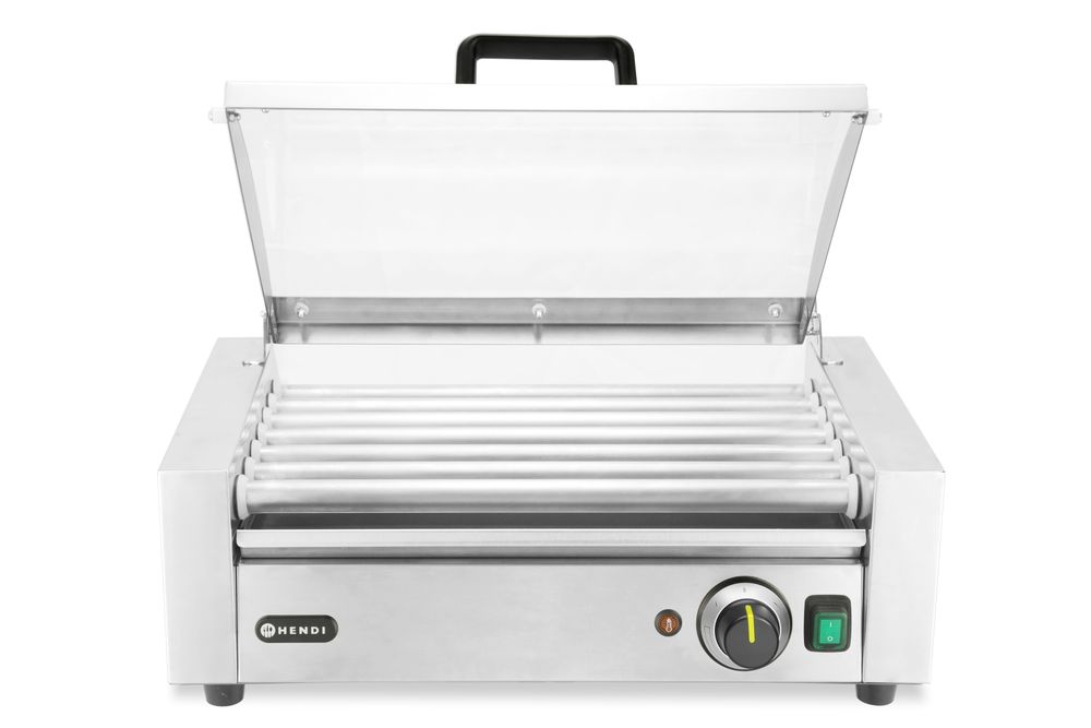 Rollengrill, 1-Zone mit Energiesparabdeckung, HENDI, 7 Rollen, 230V/620W, 566x375x(H)259mm