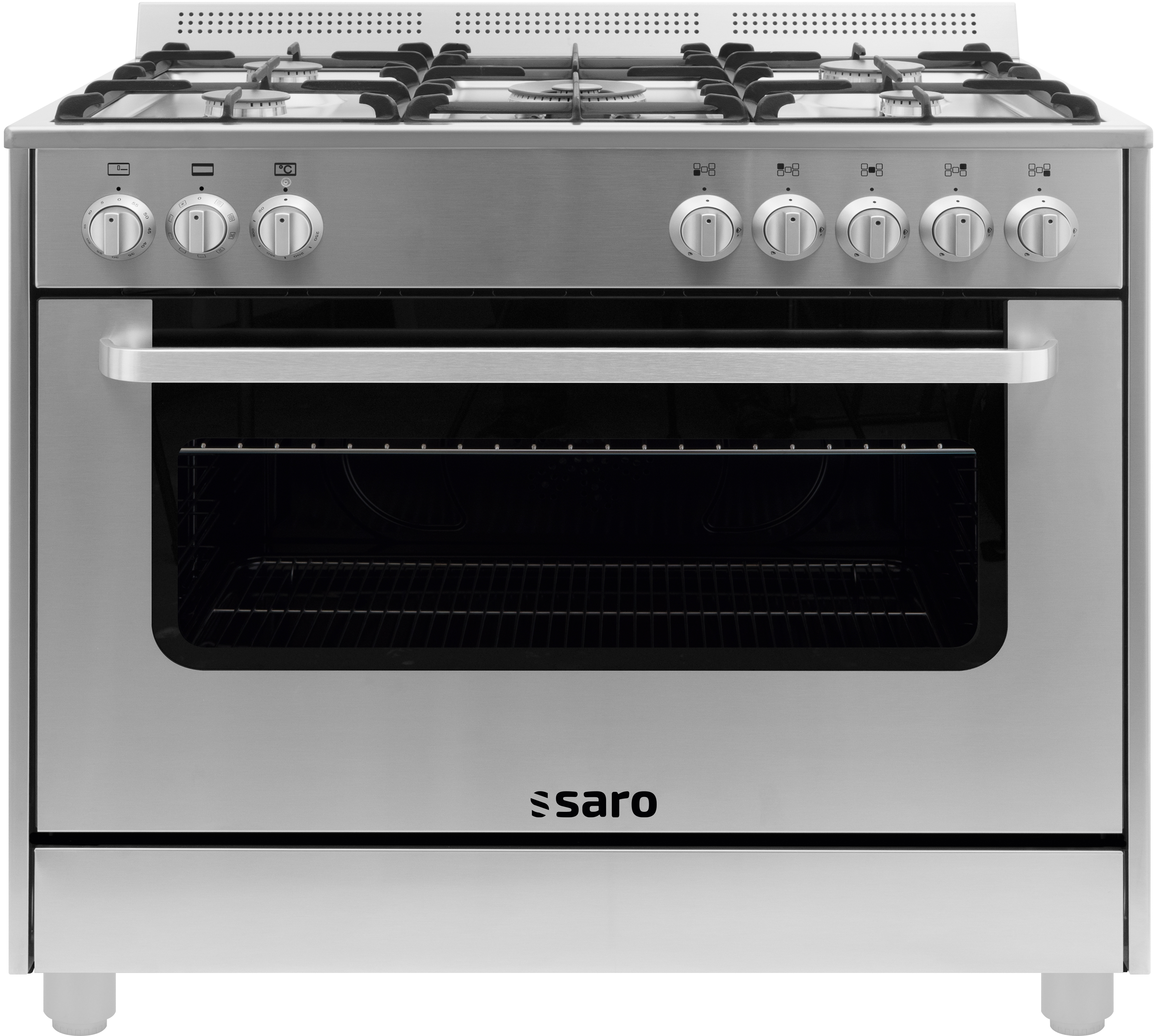SARO Multifunktionsherd Gas/Elektro TS95C61LX | Propangas Herd, 5 Kochstellen