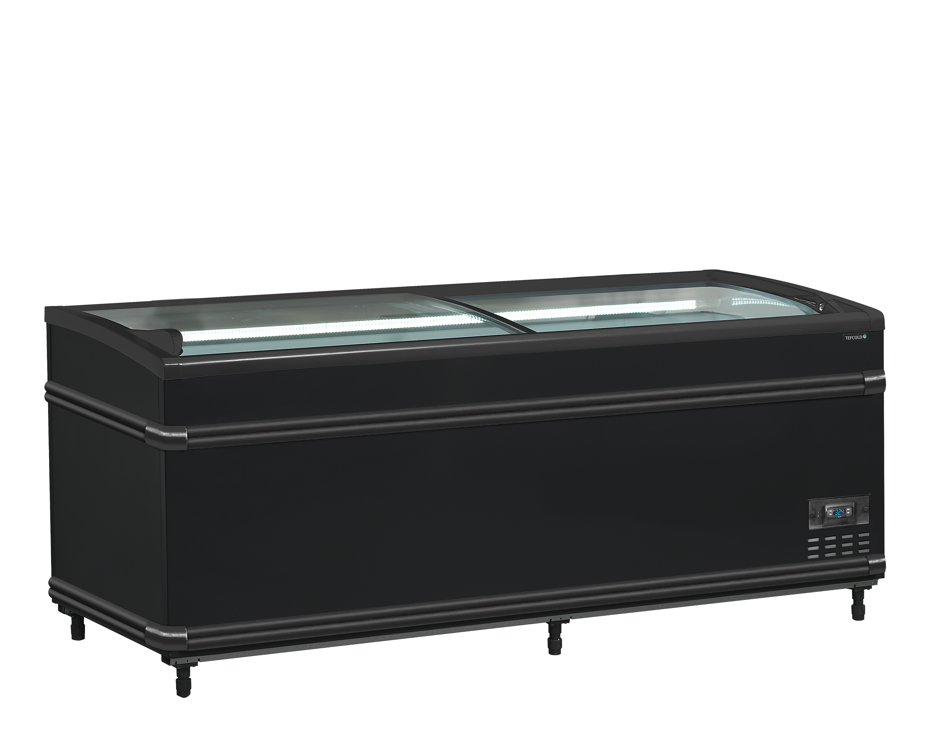 Tefcold Supermarkt-Kühler/Gefriertruhe SFI185B HC-CF VS, schwarz | Eistruhe | Eiskühltruhe | Gefriertruhe, GastroHero
