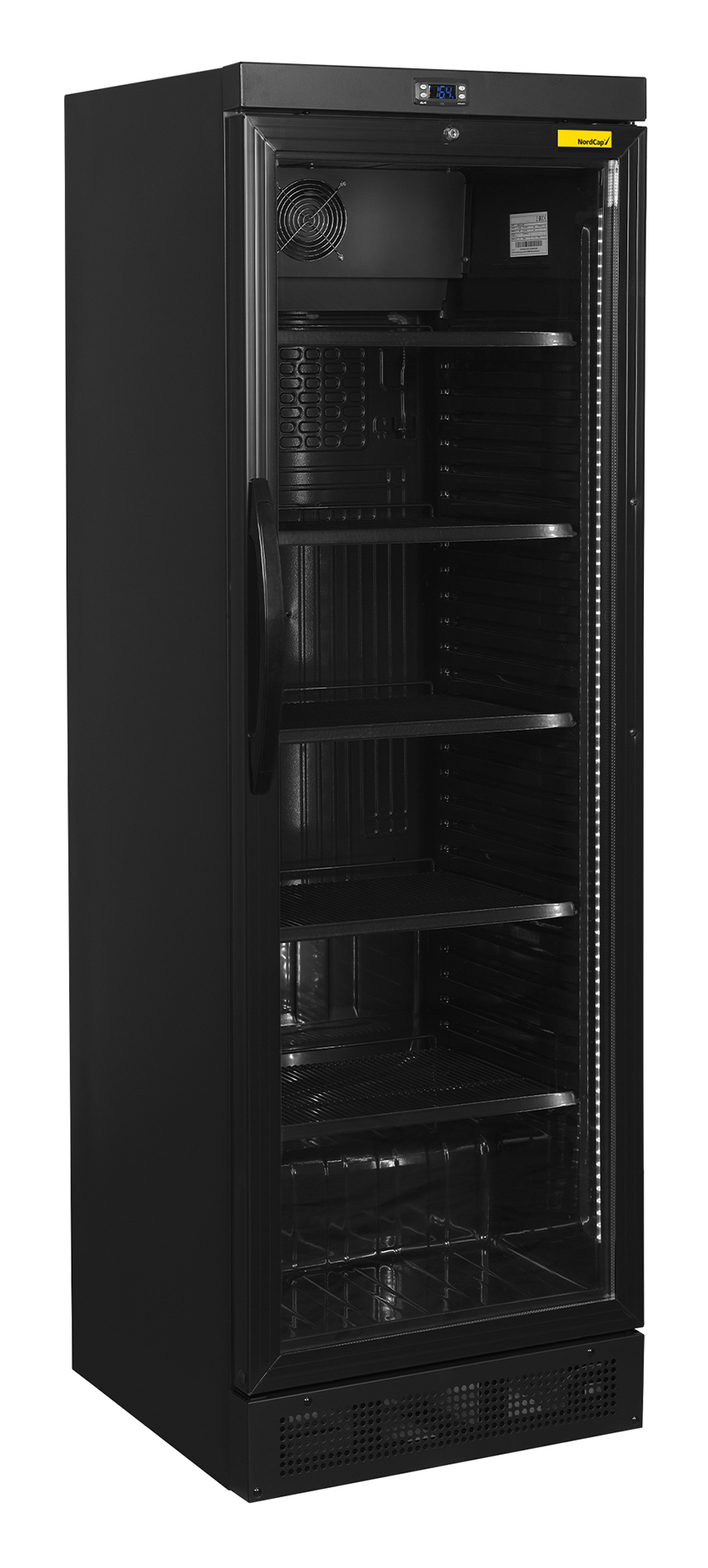 Nordcap Glastürkühlschrank KU 385 G II BLACK | Gastro Kühlschrank | Flaschenkühlschrank | Kühlschrank Flaschen | Flaschenkühlschrank Glastür