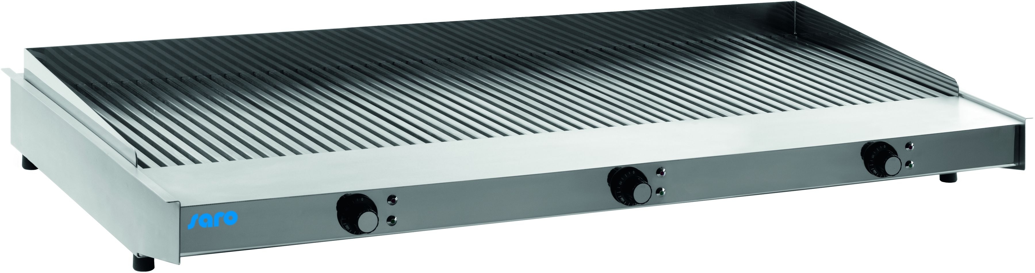 Saro Elektro-Grillplatte WOW Grill 1200 gerillt - Tischgerät | Griddleplatte | Plancha Grill | Bratplatte