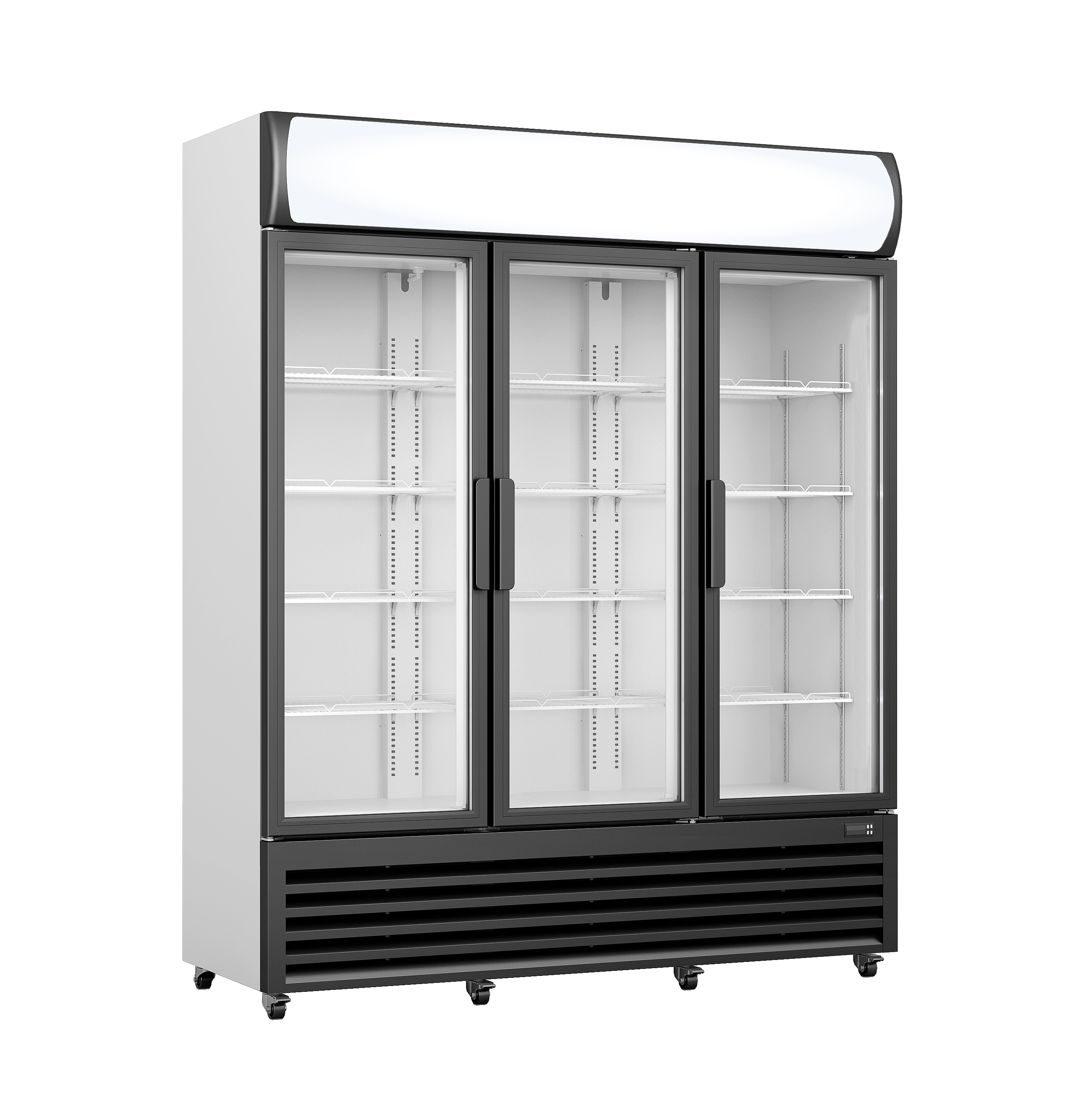 SARO Kühlschrank mit 3 Glastüren + Werbetafel, Modell GTK 1065 | Gastro Kühlschrank | Flaschenkühlschrank | Kühlschrank Flaschen | Flaschenkühlschrank