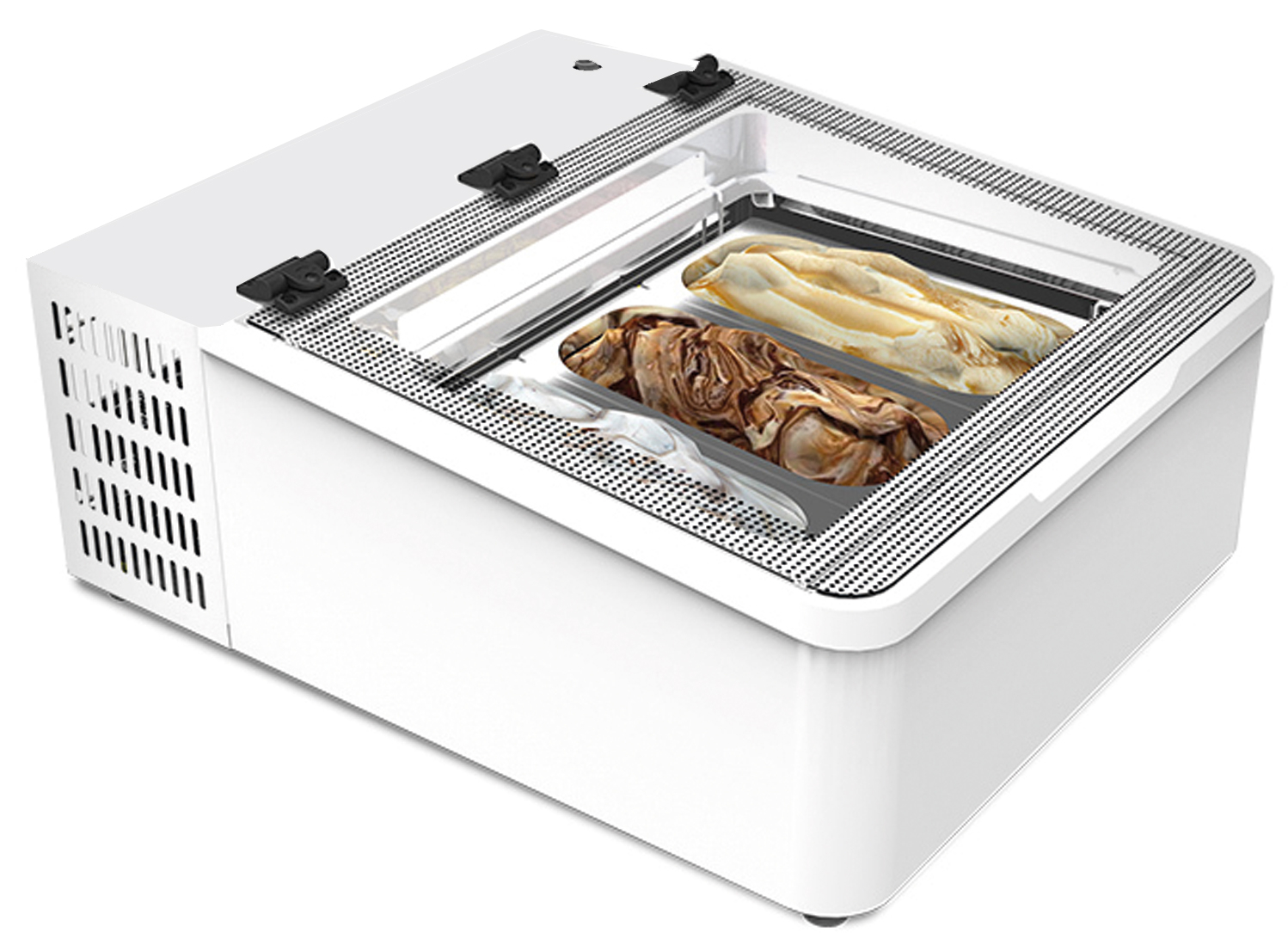Nordcap Auftisch-Eisvitrine MINI CREAM 3V LED WEISS