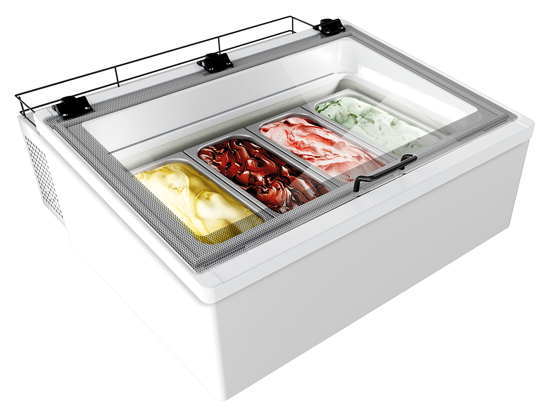 Nordcap Auftisch-Eisvitrine MINI CREAM 4V LED WEISS