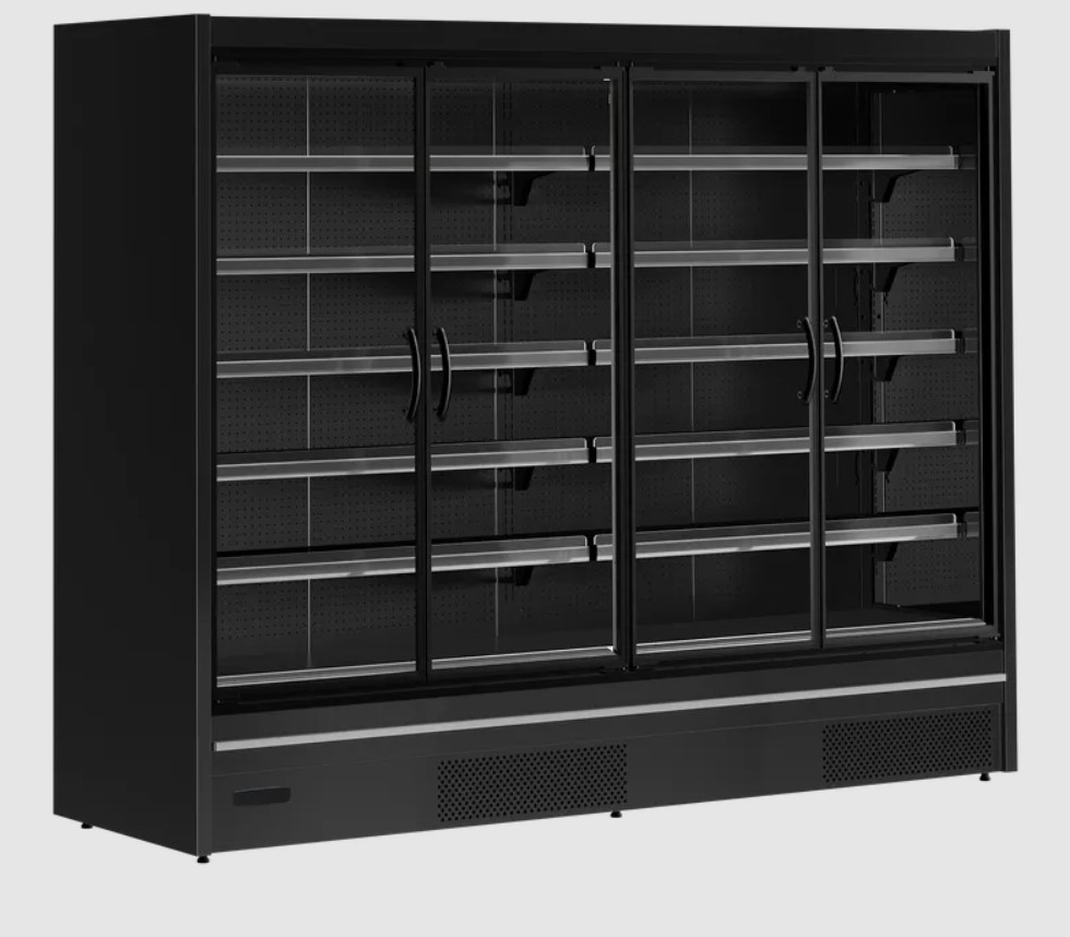 Tefcold Supermarkt Wandkühlregal Multideck MDCA2500HB schwarz, 2580 mm